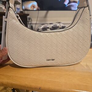 Calvin Klein White Woven Women's Bag